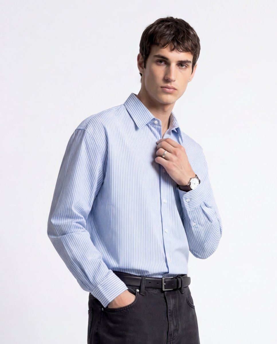 LINE SHIRT LIGHT BLUE - Benevierre