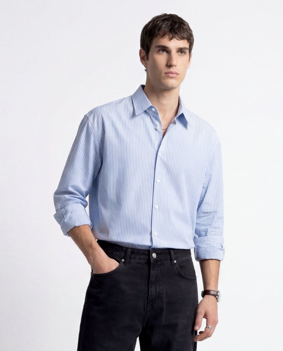 LINE SHIRT LIGHT BLUE - Benevierre
