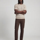 LINEAR KNITTED TEE BEIGE - Benevierre