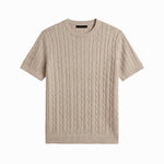 LINEAR KNITTED TEE BEIGE - Benevierre