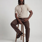 LINEAR KNITTED TEE BEIGE - Benevierre