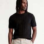 LINEAR KNITTED TEE BLACK - Benevierre