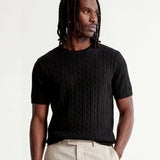 LINEAR KNITTED TEE BLACK - Benevierre