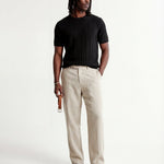 LINEAR KNITTED TEE BLACK - Benevierre