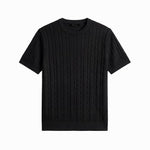 LINEAR KNITTED TEE BLACK - Benevierre