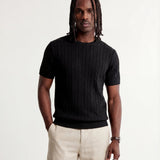 LINEAR KNITTED TEE BLACK - Benevierre