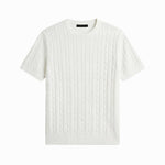 LINEAR KNITTED TEE WHITE - Benevierre