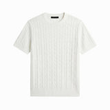 LINEAR KNITTED TEE WHITE - Benevierre