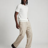 LINEAR KNITTED TEE WHITE - Benevierre