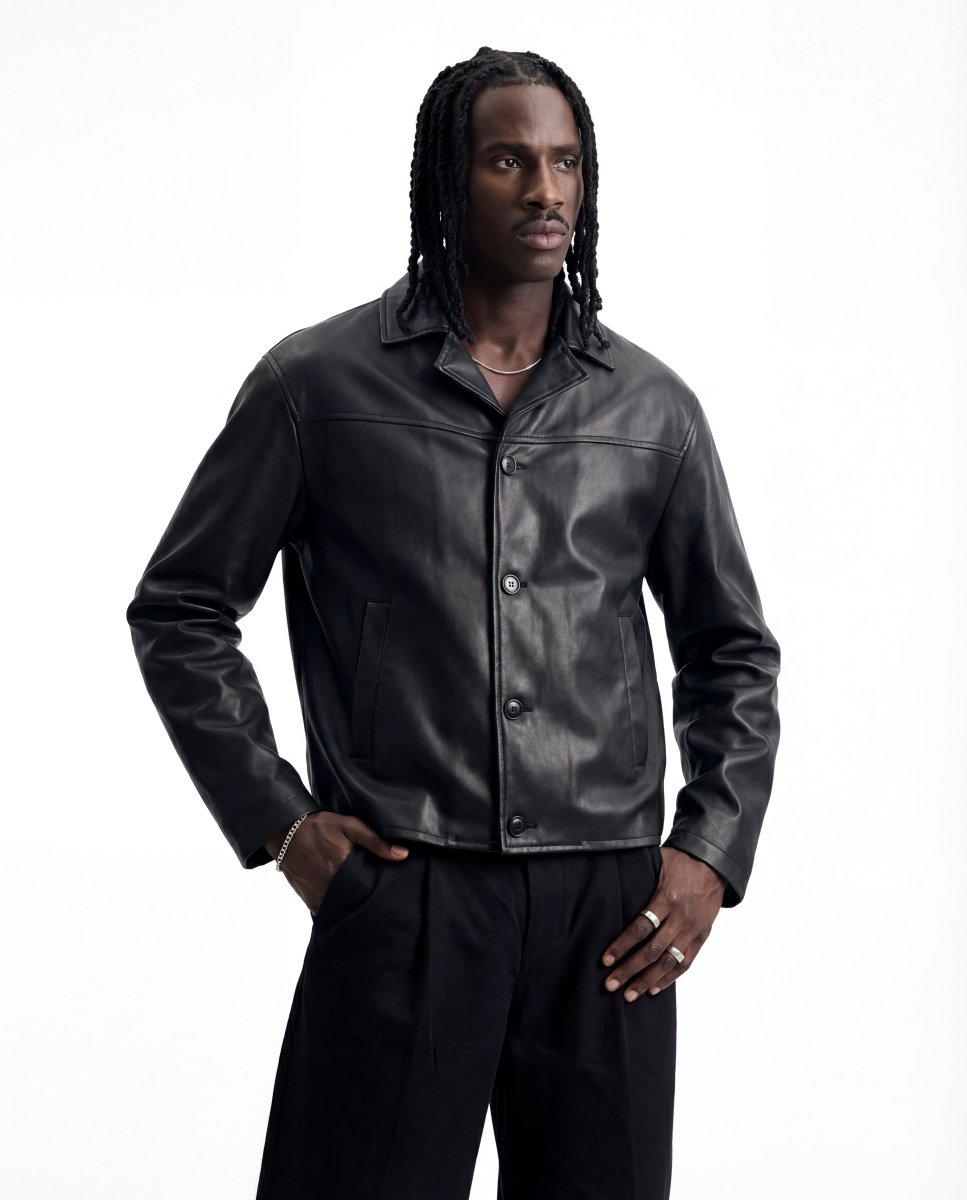 NIGHTFALL LEATHER JACKET BLACK - Benevierre