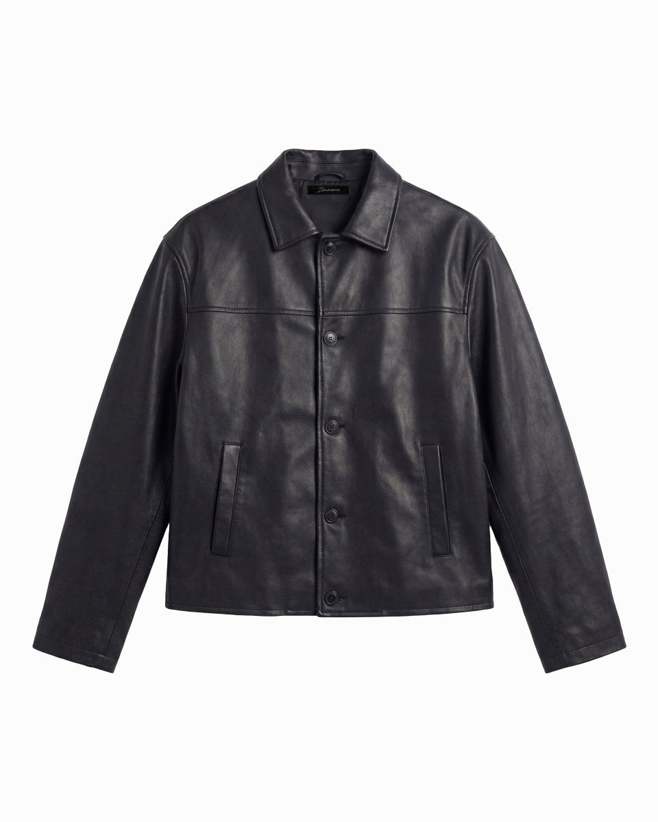 NIGHTFALL LEATHER JACKET BLACK - Benevierre