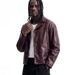 NIGHTFALL LEATHER JACKET RED - Benevierre