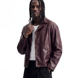 NIGHTFALL LEATHER JACKET RED - Benevierre