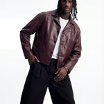 NIGHTFALL LEATHER JACKET RED - Benevierre