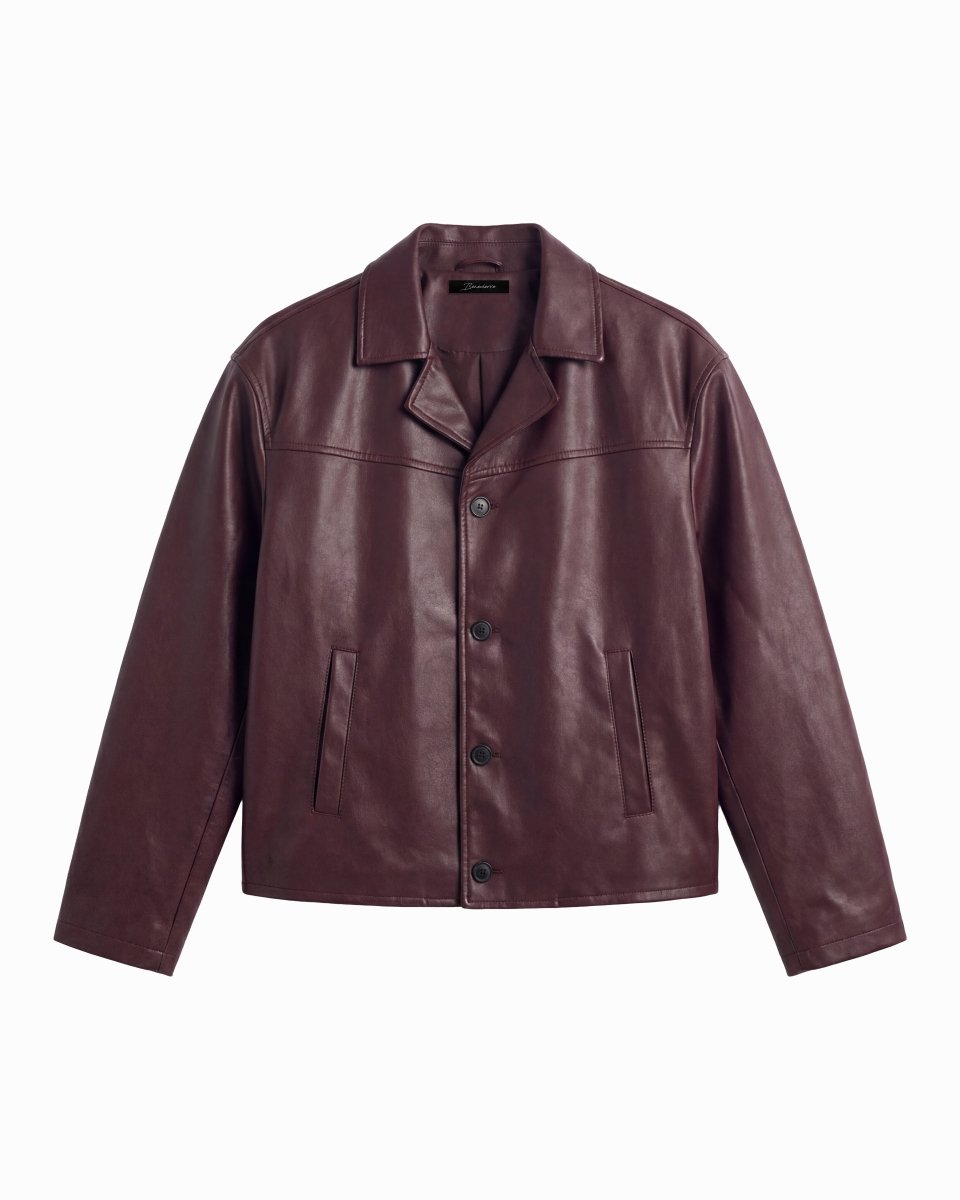 NIGHTFALL LEATHER JACKET RED - Benevierre