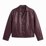 NIGHTFALL LEATHER JACKET RED - Benevierre