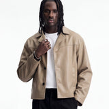 NIGHTFALL LEATHER JACKET SAND - Benevierre