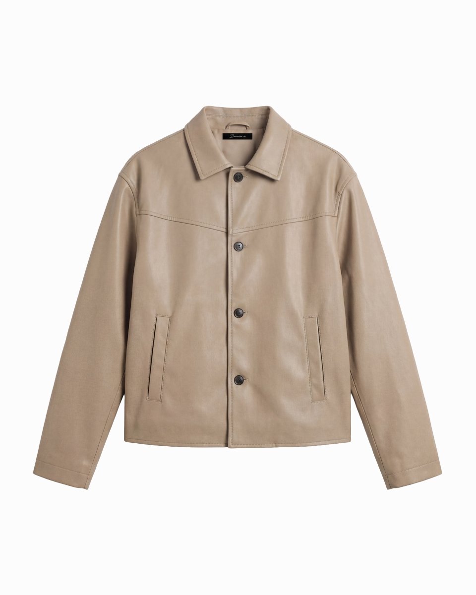NIGHTFALL LEATHER JACKET SAND - Benevierre