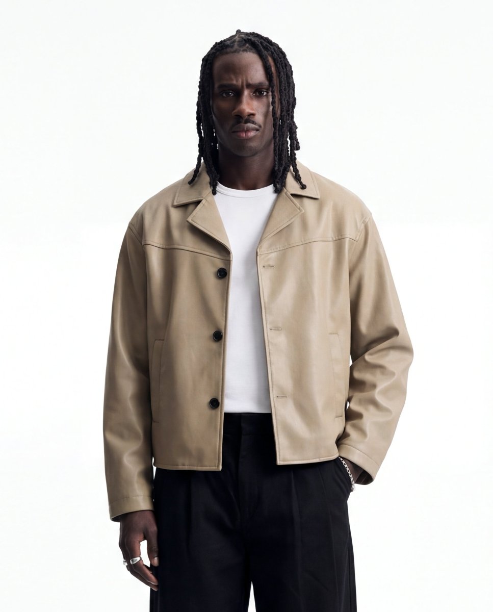 NIGHTFALL LEATHER JACKET SAND - Benevierre
