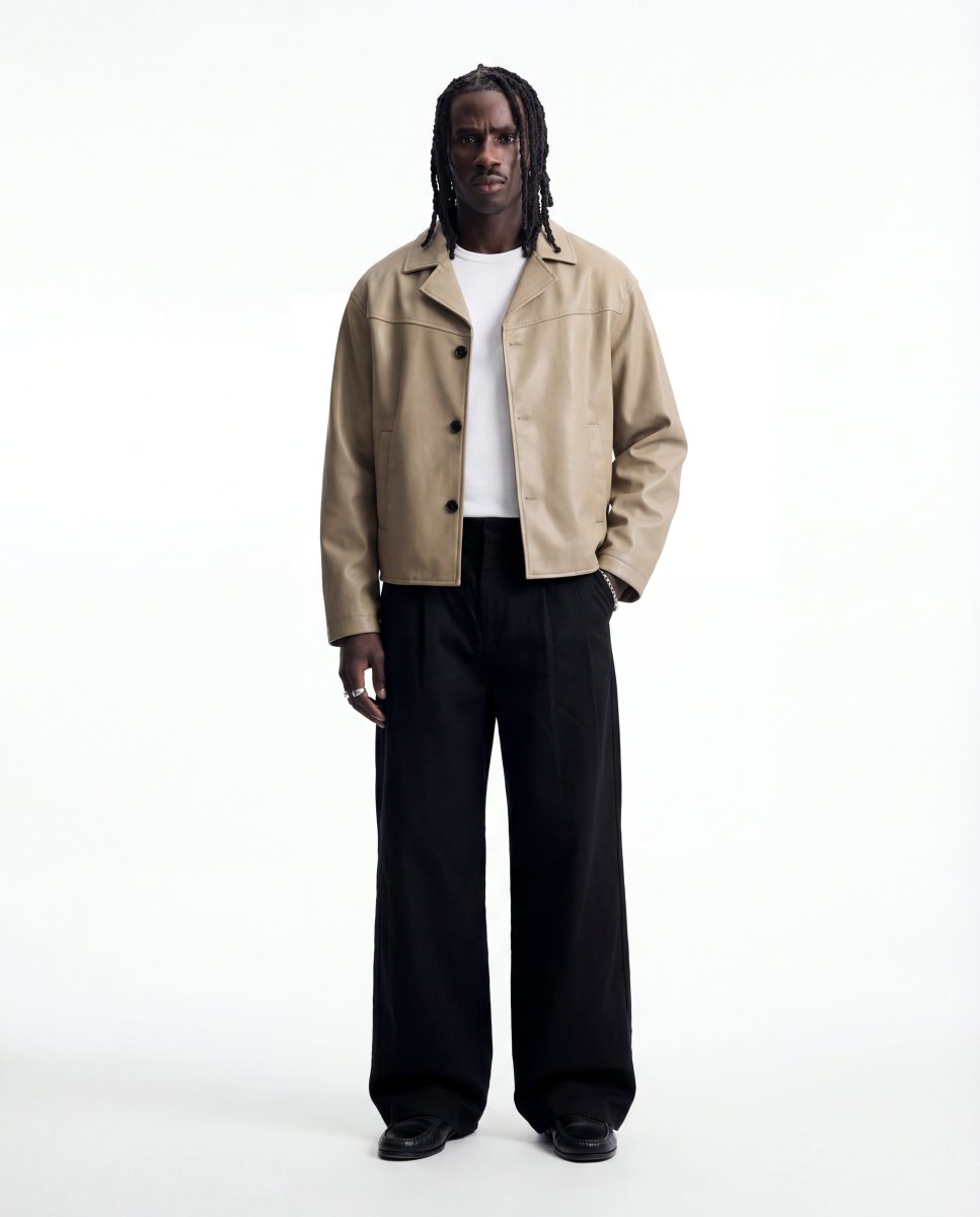 NIGHTFALL LEATHER JACKET SAND - Benevierre