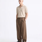 OVER PANT IN LINO BROWN - Benevierre