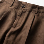 OVER PANT IN LINO BROWN - Benevierre