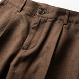 OVER PANT IN LINO BROWN - Benevierre