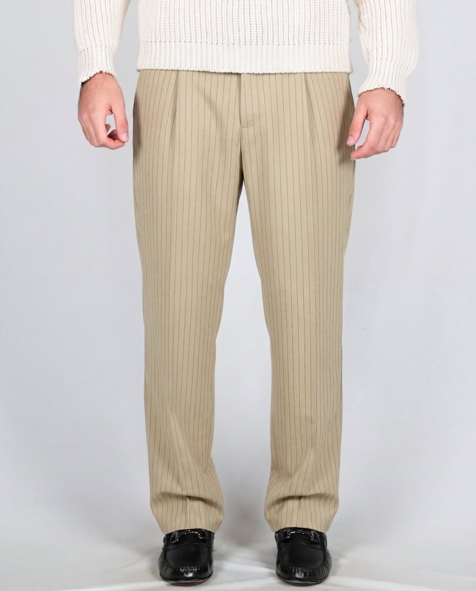 PANTALONE GESSATO BEIGE - Benevierre