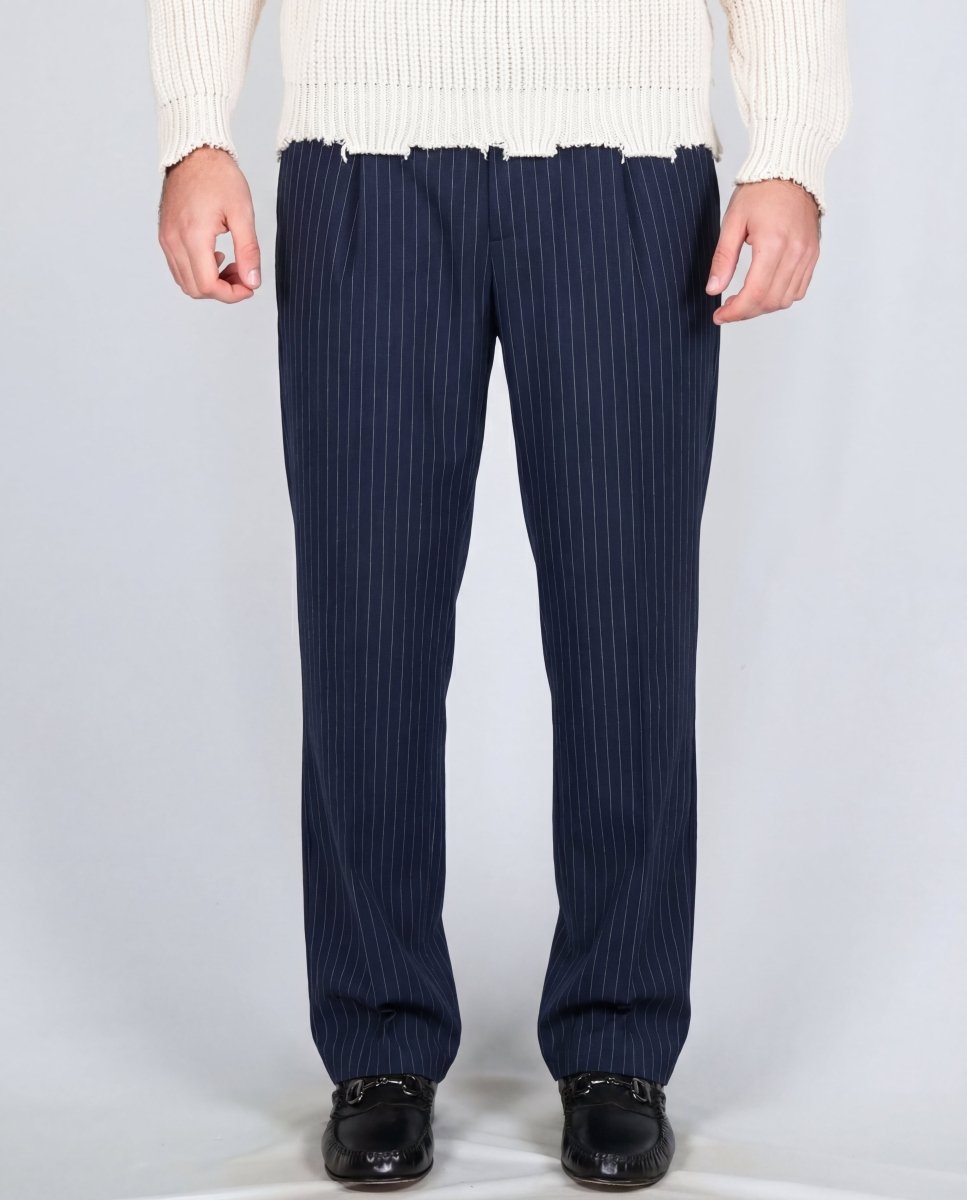 PANTALONE GESSATO BLU - Benevierre