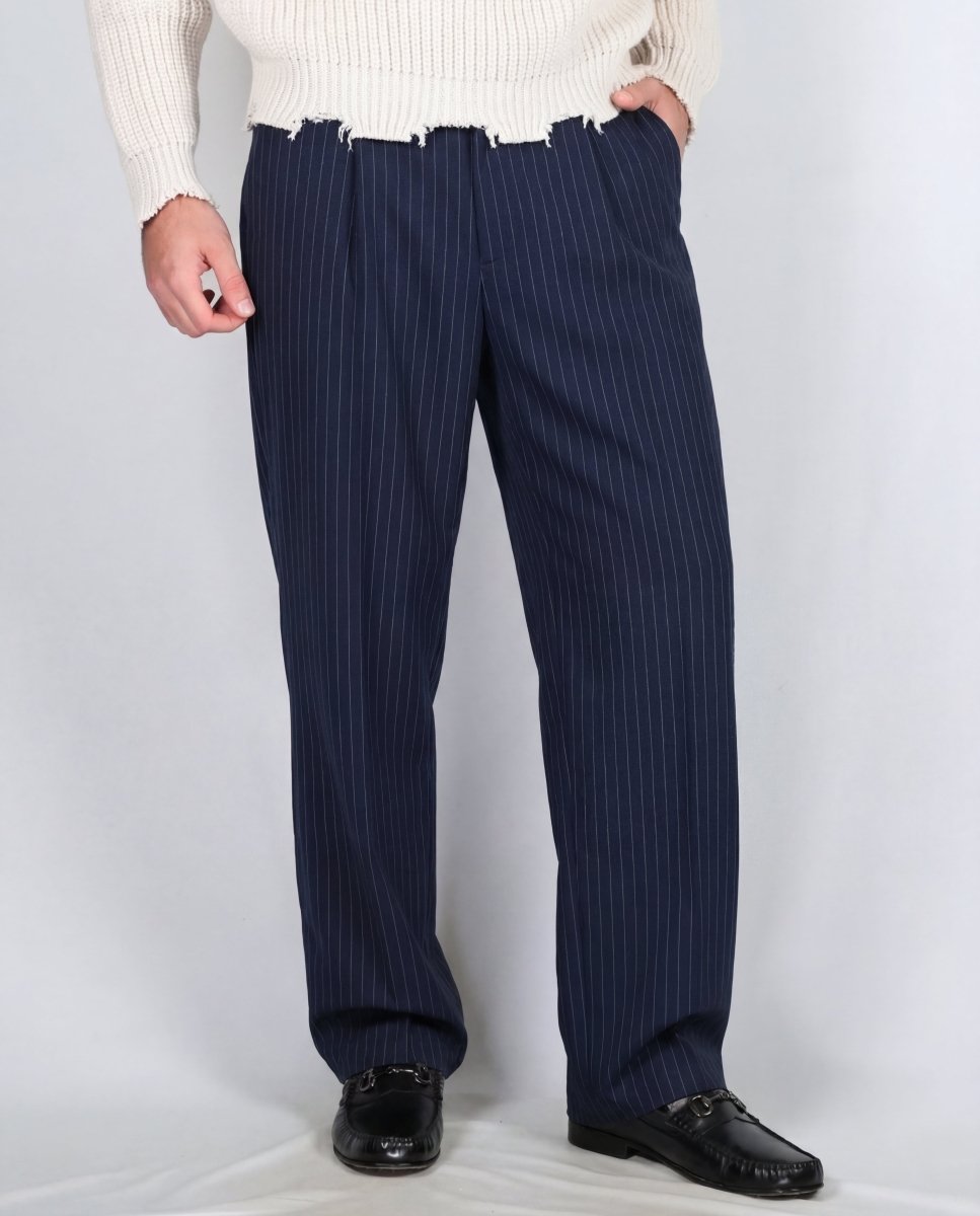 PANTALONE GESSATO BLU - Benevierre