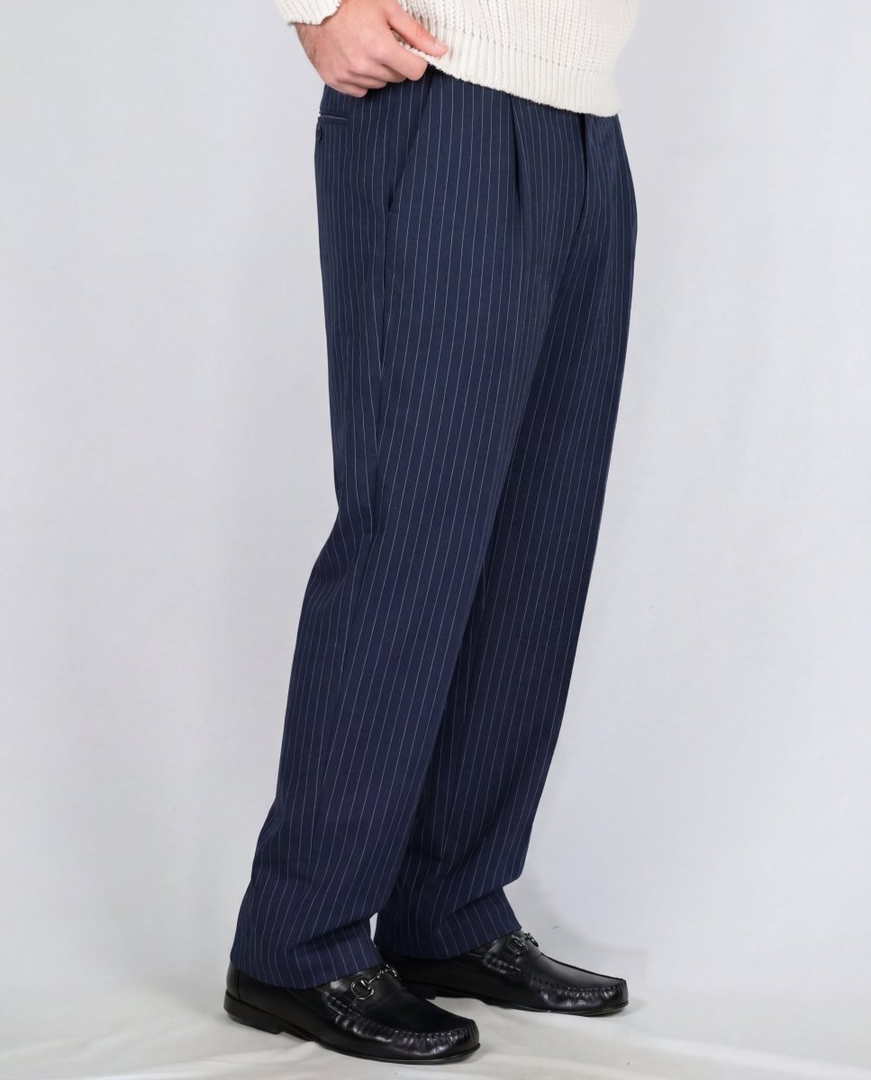 PANTALONE GESSATO BLU - Benevierre