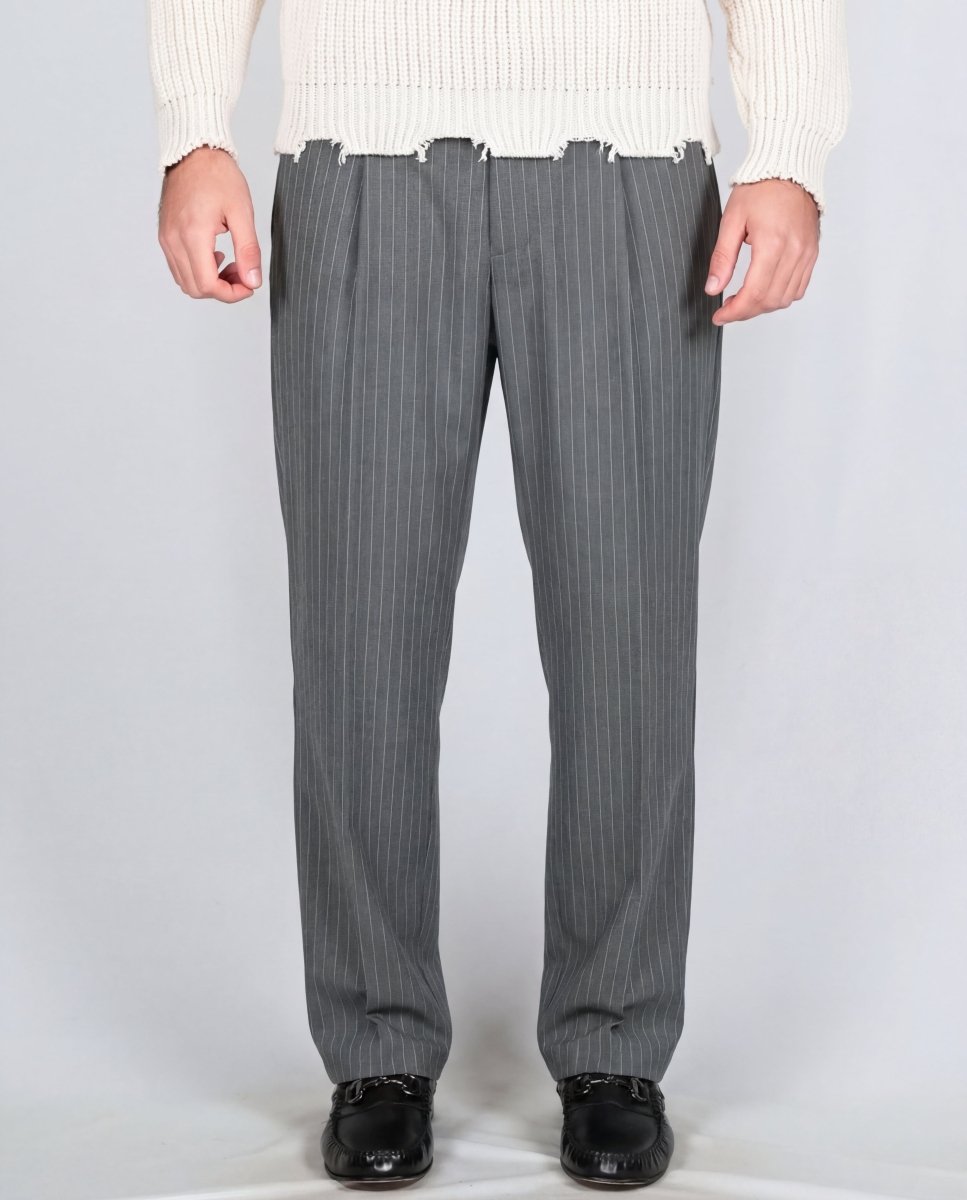 PANTALONE GESSATO GRIGIO - Benevierre