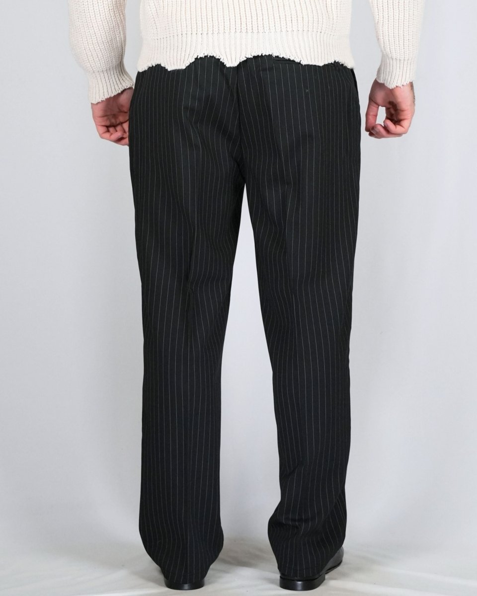 PANTALONE GESSATO NERO - Benevierre