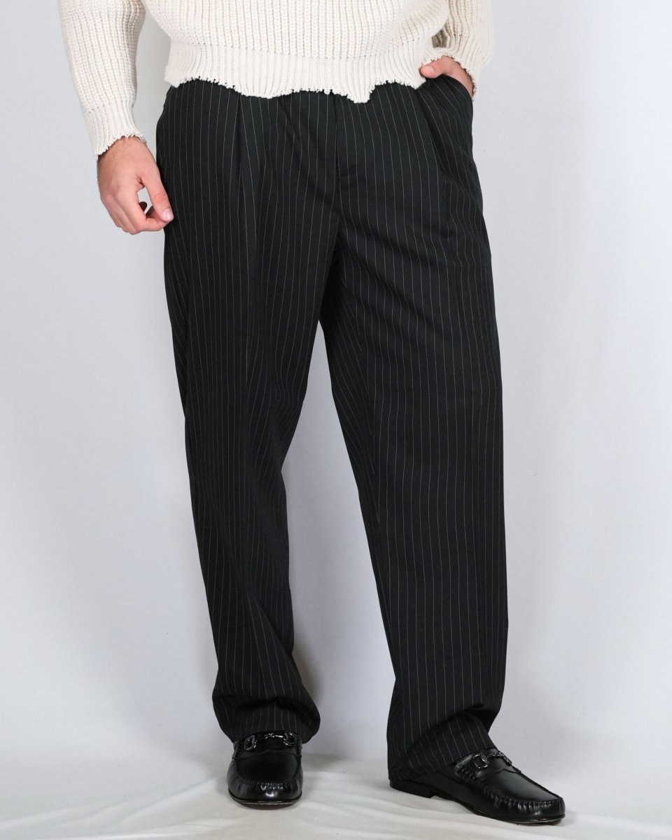 PANTALONE GESSATO NERO - Benevierre