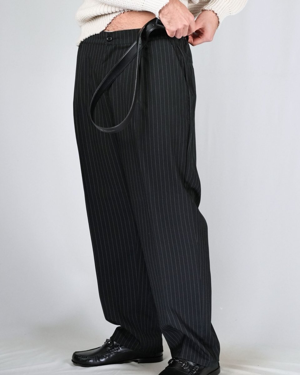 PANTALONE GESSATO NERO - Benevierre