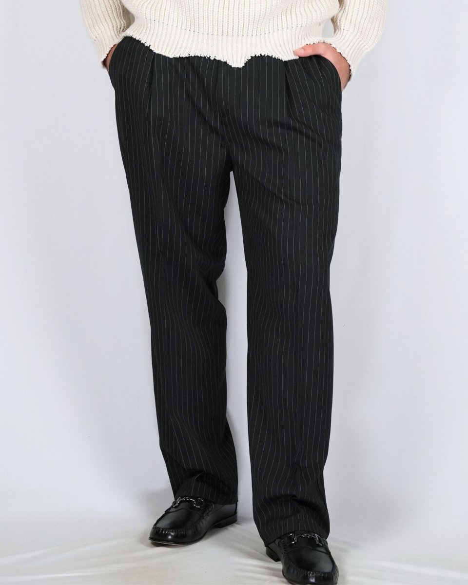 PANTALONE GESSATO NERO - Benevierre