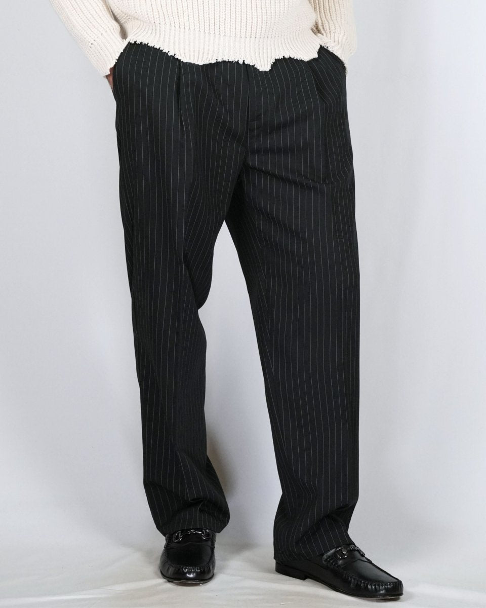 PANTALONE GESSATO NERO - Benevierre