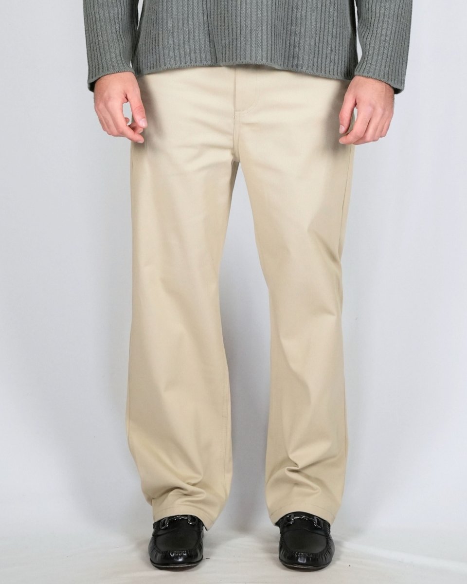 PANTALONE IN GABARDINA BEIGE - Benevierre