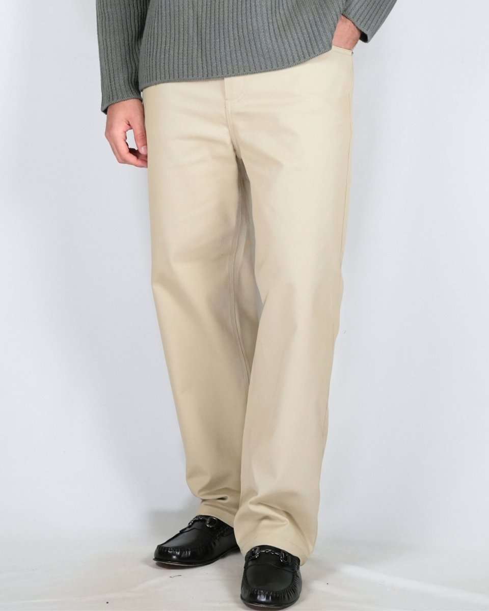 PANTALONE IN GABARDINA BEIGE - Benevierre