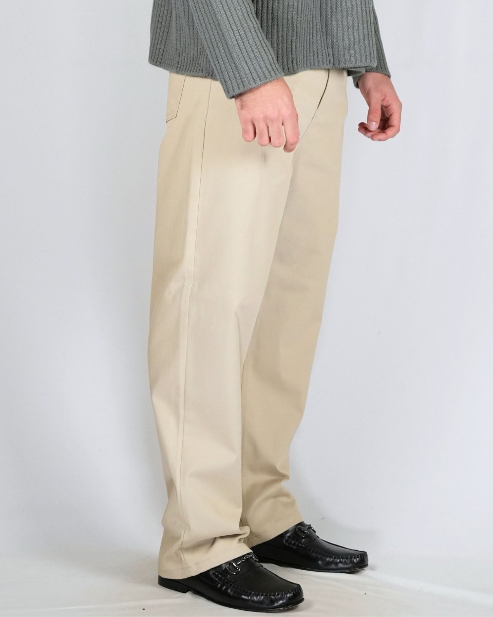 PANTALONE IN GABARDINA BEIGE - Benevierre