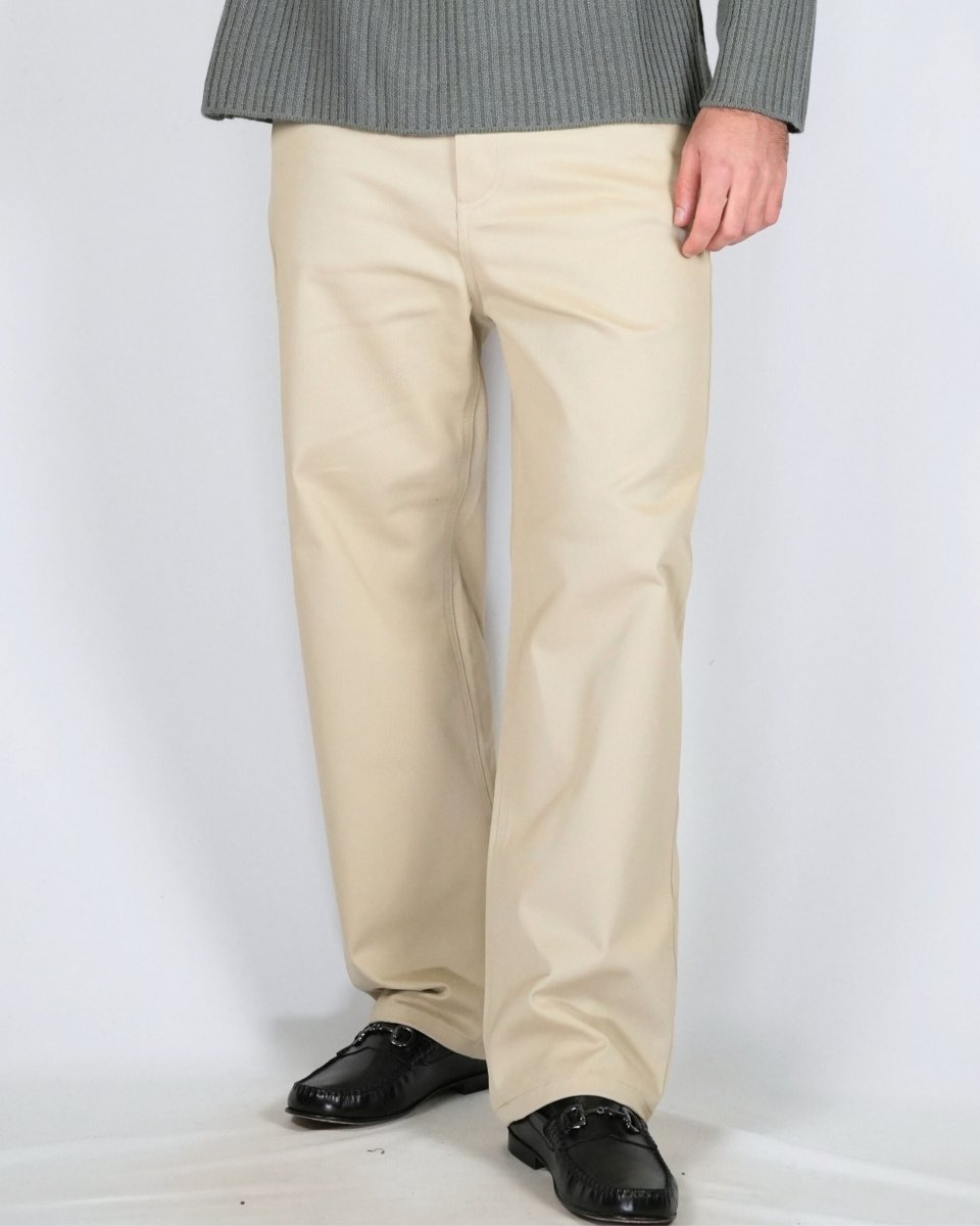 PANTALONE IN GABARDINA BEIGE - Benevierre