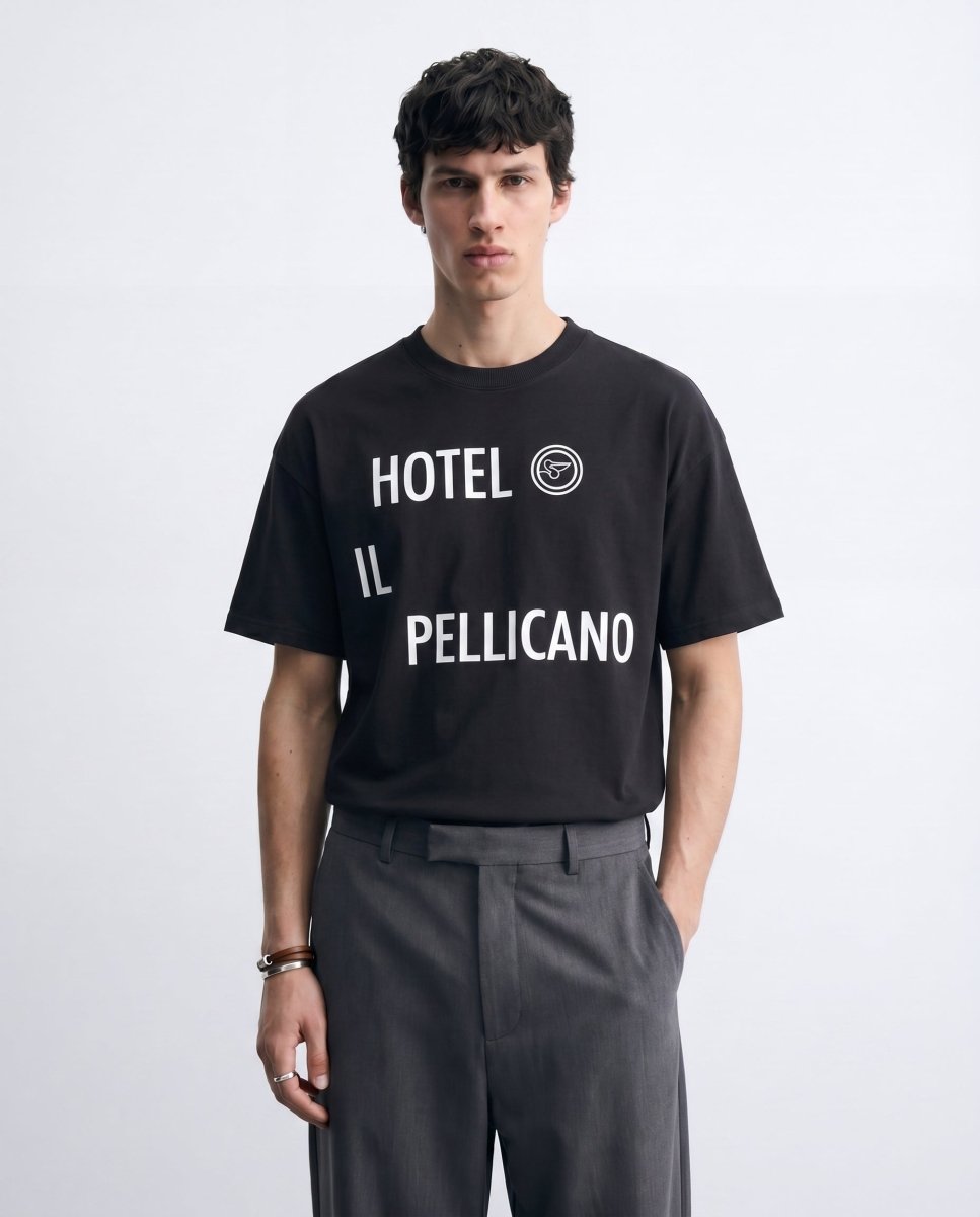 'PELLICANO' BLACK TEE - Benevierre