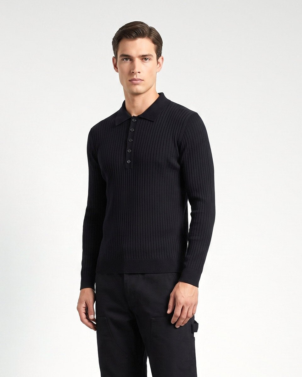 POLO KNIT BLACK - Benevierre