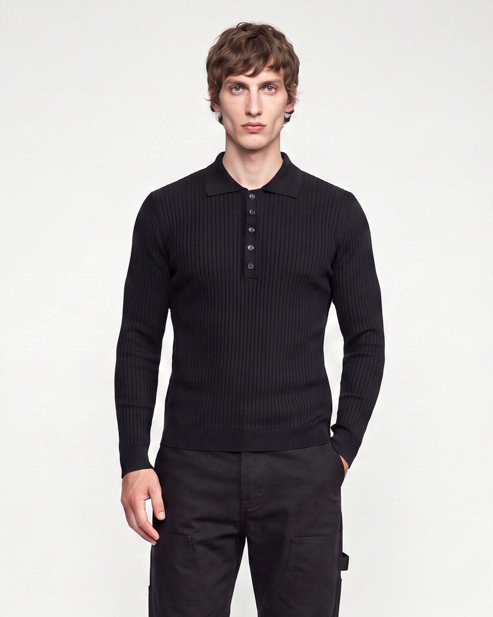 POLO KNIT BLACK - Benevierre