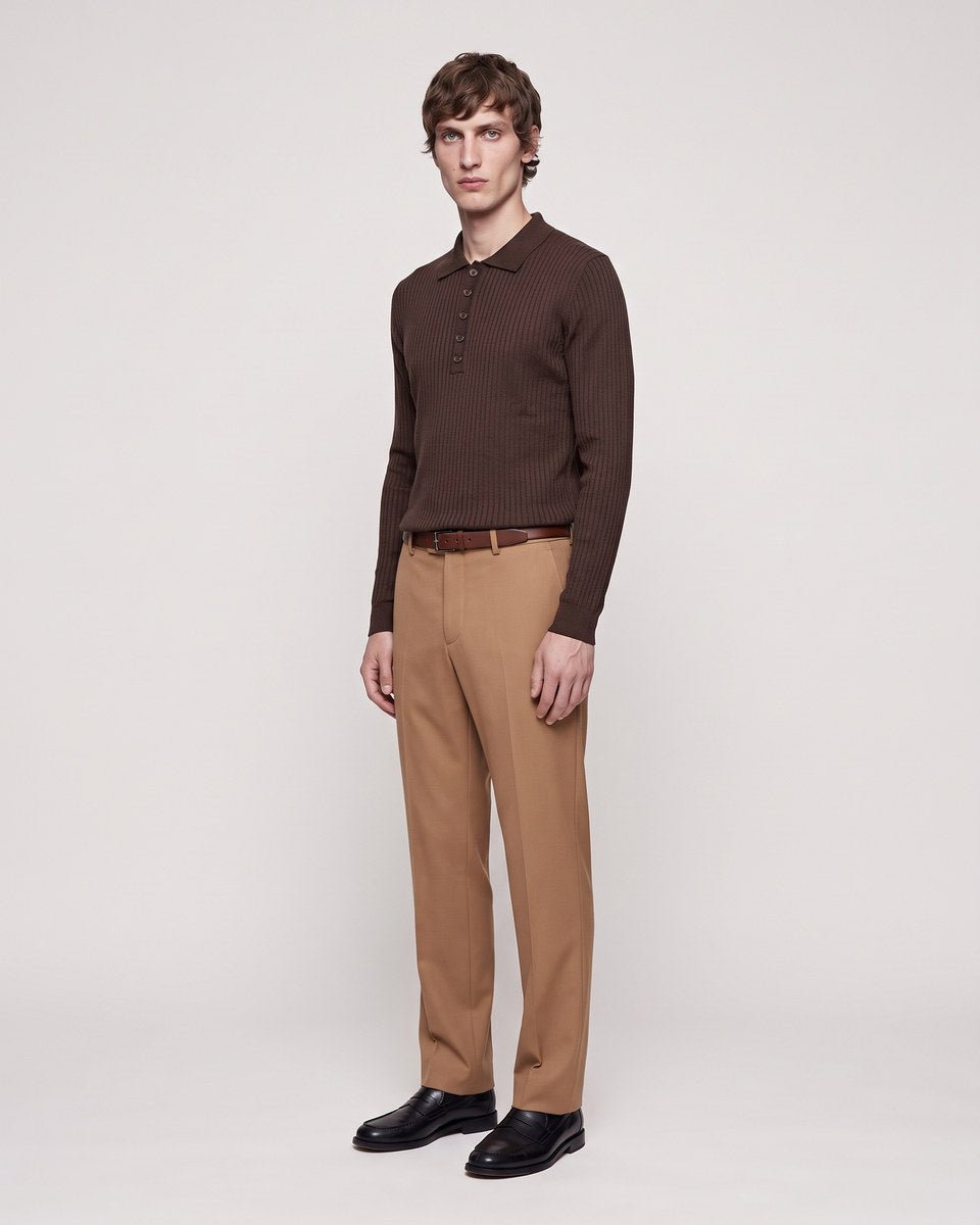 POLO KNIT BROWN - Benevierre