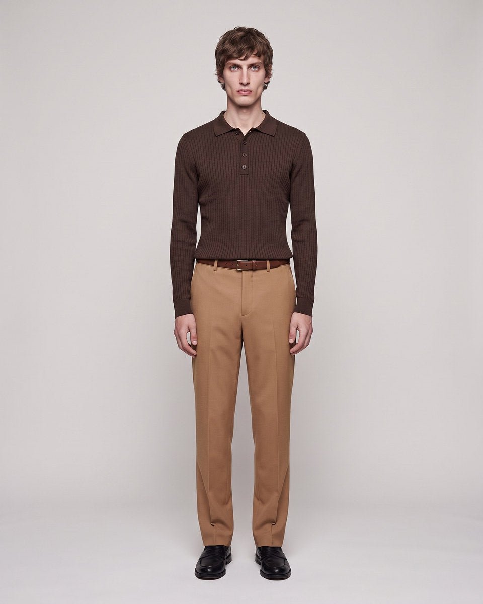 POLO KNIT BROWN - Benevierre