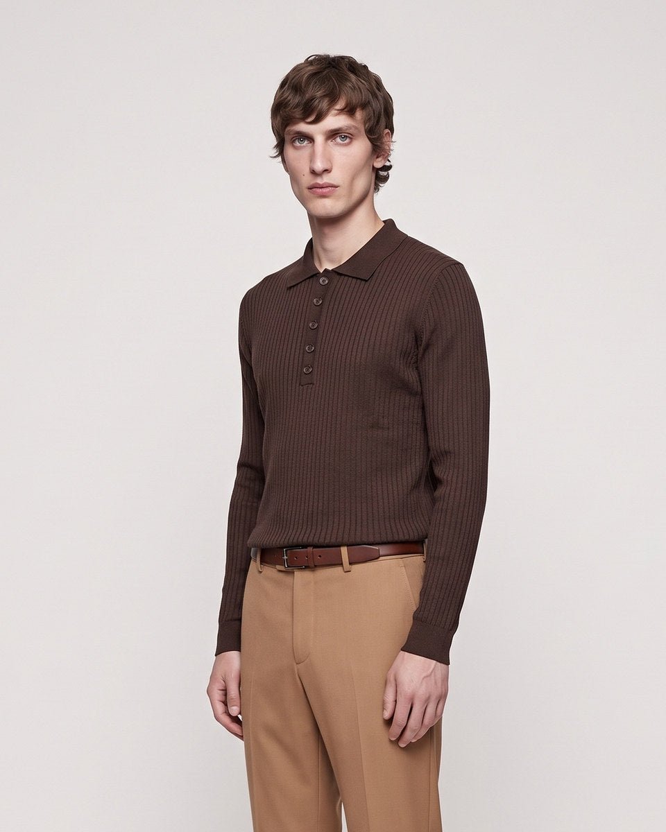 POLO KNIT BROWN - Benevierre