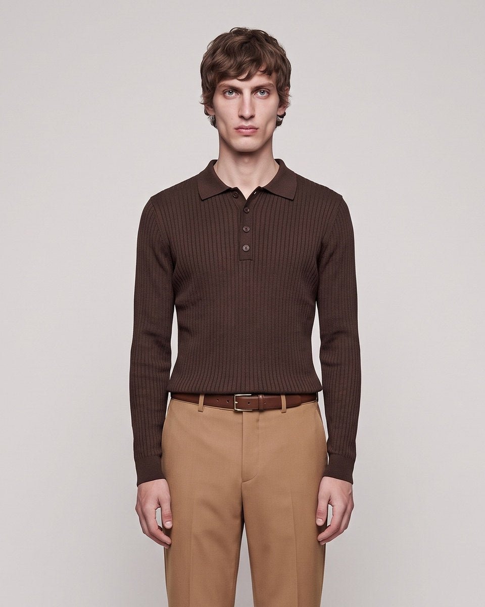POLO KNIT BROWN - Benevierre