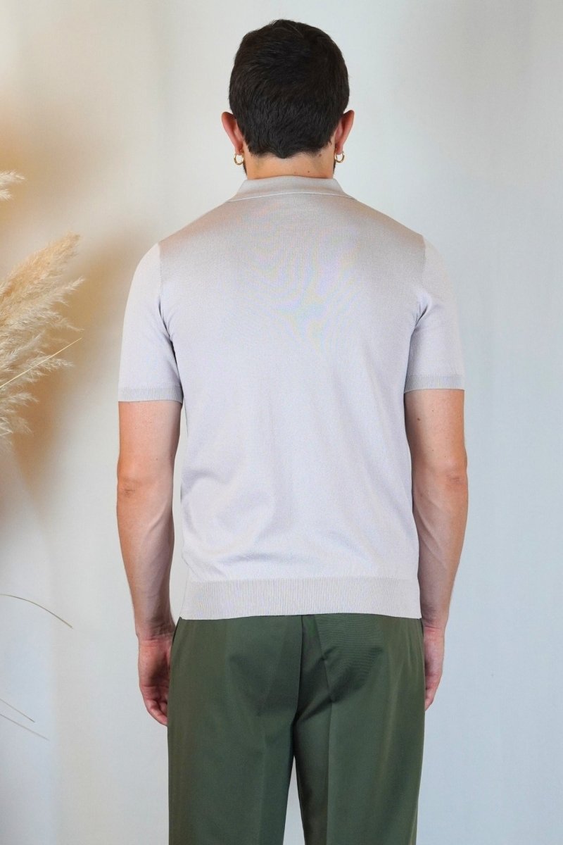 POLO MANICA CORTA IN MAGLIA AVORIO - Benevierre