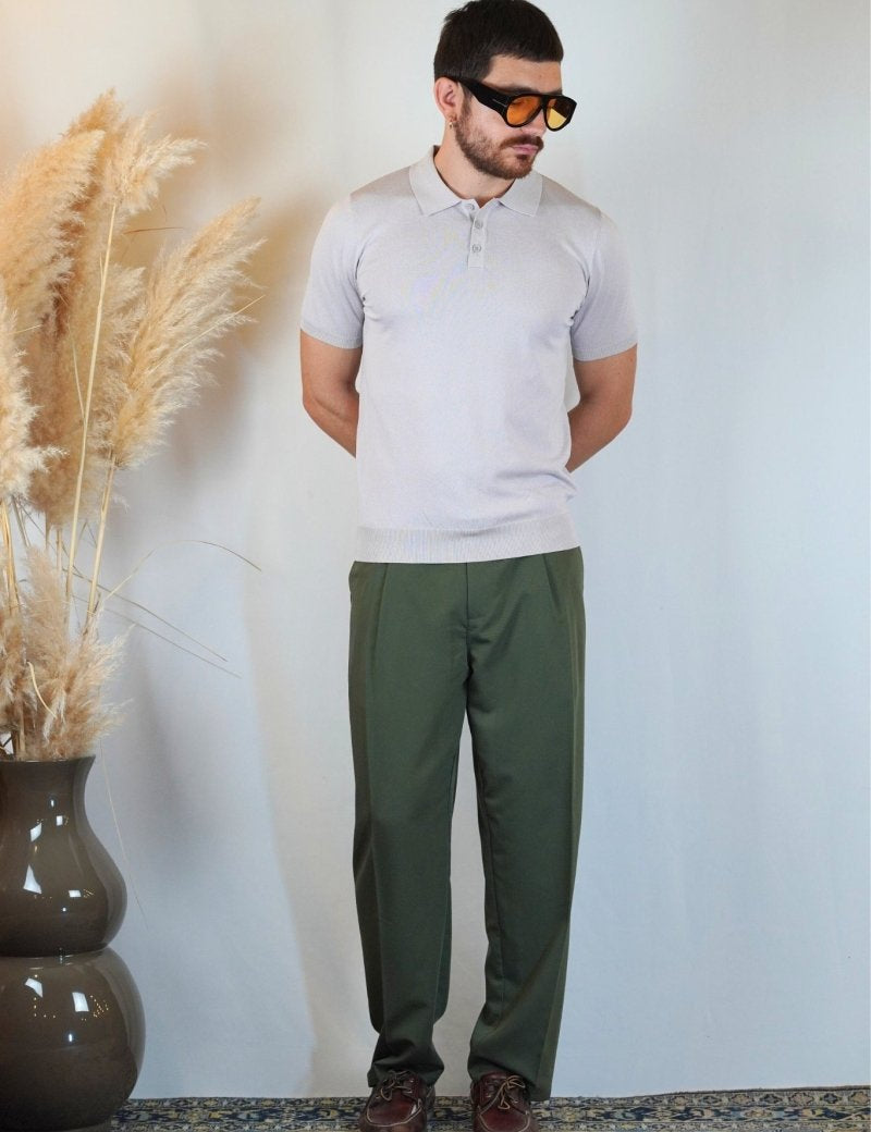 POLO MANICA CORTA IN MAGLIA AVORIO - Benevierre